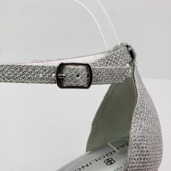 Bandolino ARMORY 2 Womens Size 7.5 Silver Sparkle Ankle Strap 3" Heel Sandals - Picture 9 of 12
